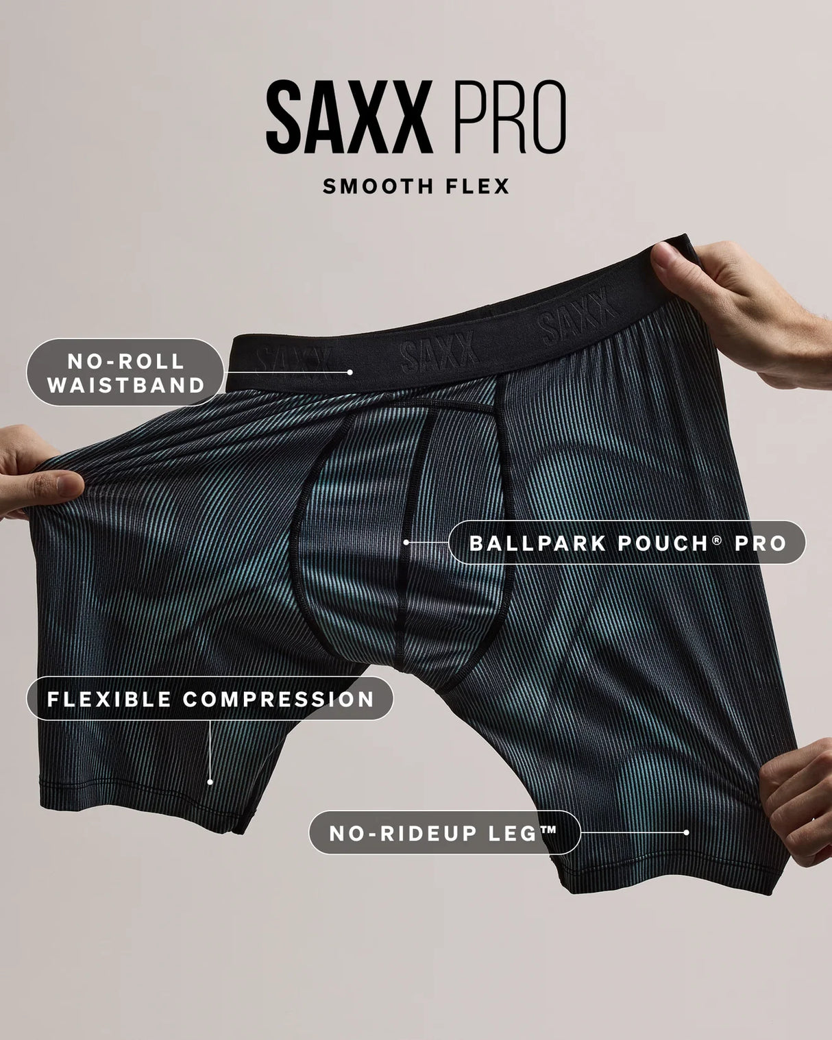 SMOOTH FLEX LIGHT COMPRESSION BOXER BRIEF BLACK