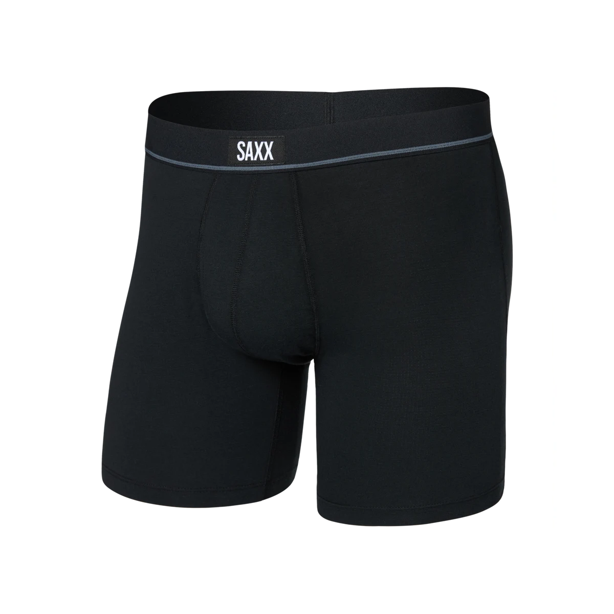 ESSENTIAL COTTON BOXER BRIEF FLY BLACK