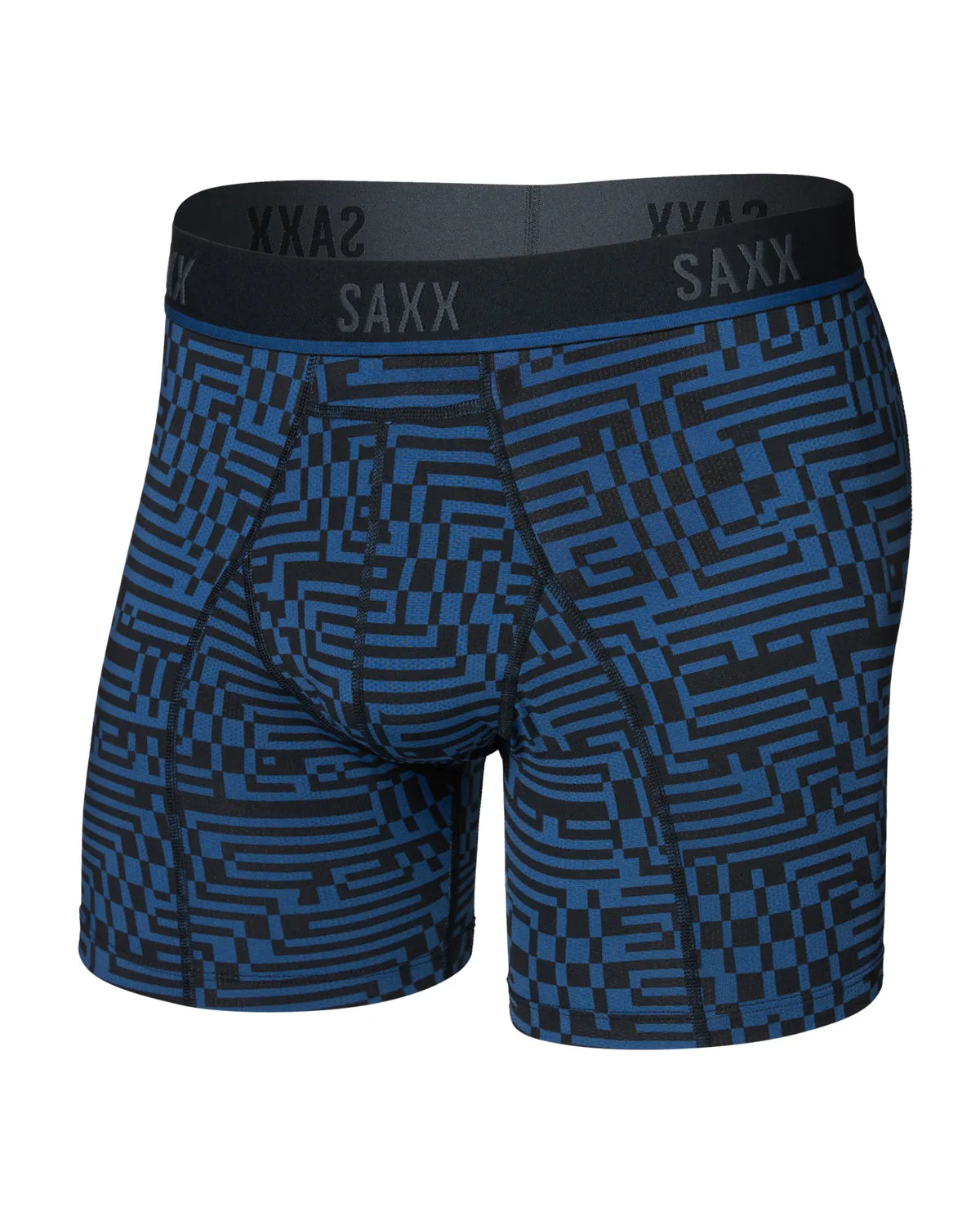 KINETIC LIGHT-COMPRESSION MESH BOXER BRIEF MAZE CAMO-NAVY DAWN