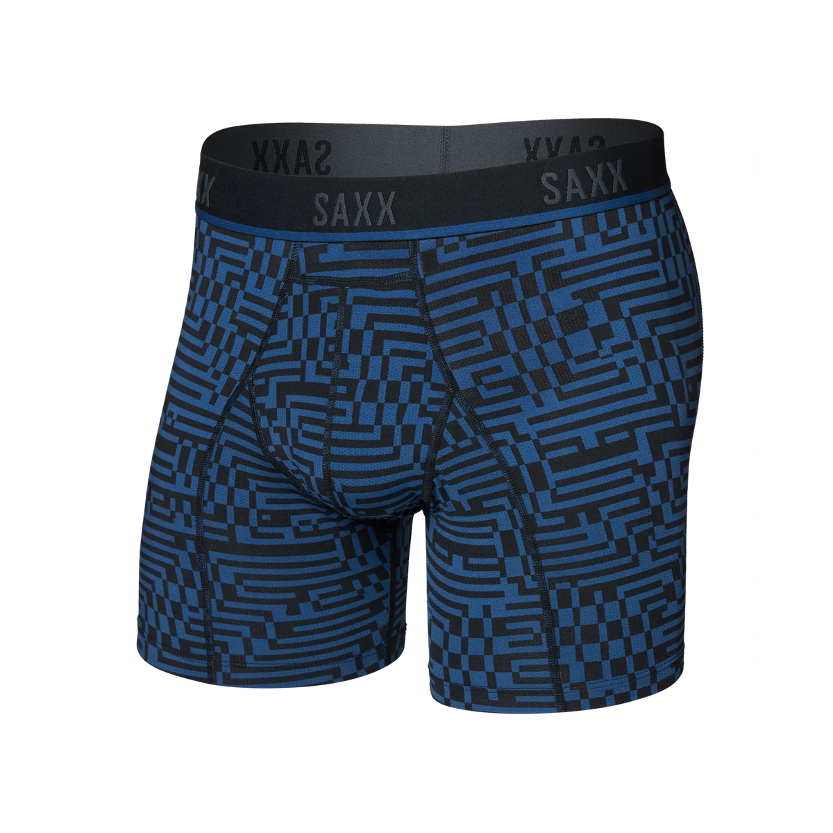 KINETIC LIGHT-COMPRESSION MESH BOXER BRIEF MAZE CAMO-NAVY DAWN