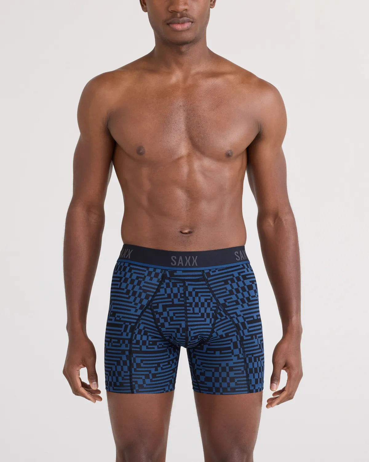 KINETIC LIGHT-COMPRESSION MESH BOXER BRIEF MAZE CAMO-NAVY DAWN