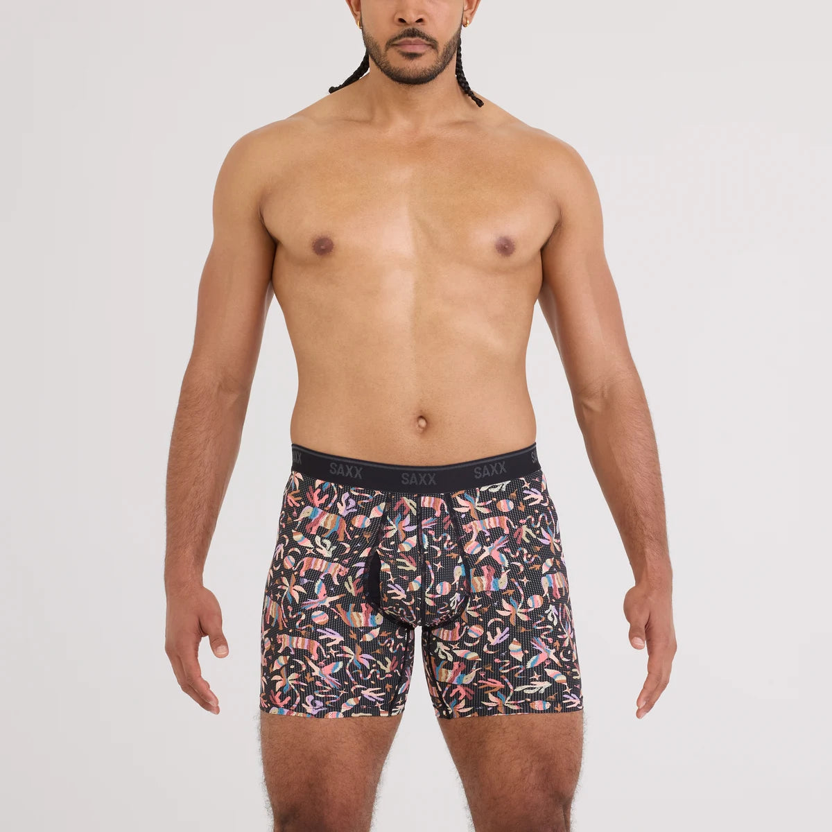 QUEST QUICK-DRY MESH BOXER BRIEF ADOBE ZOO-BLACK