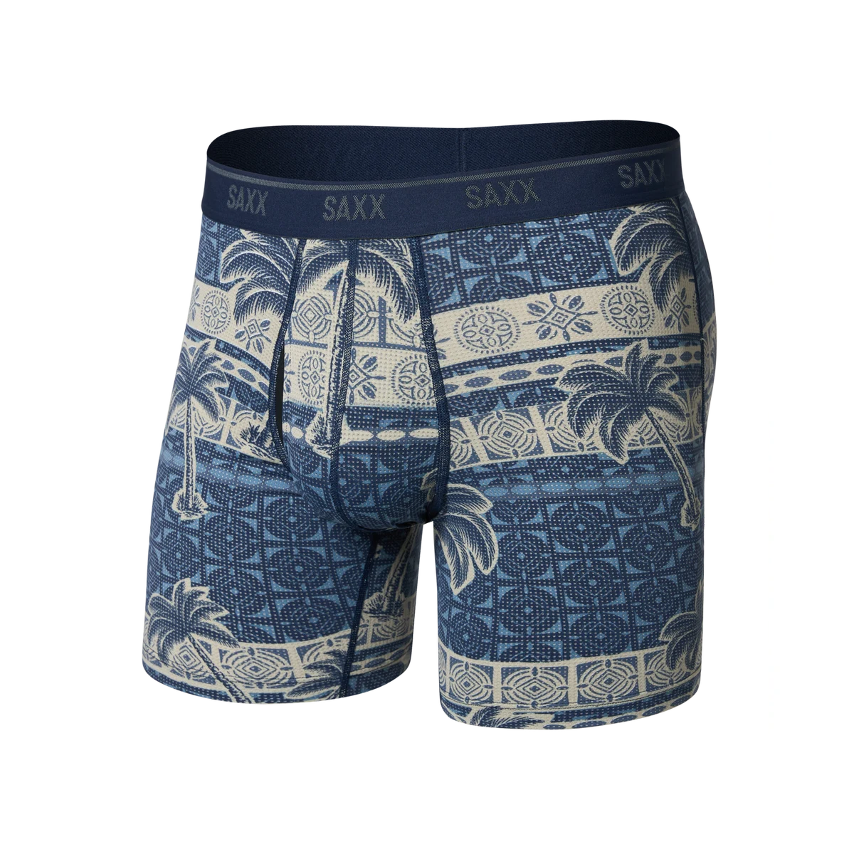 QUEST QUICK-DRY MESH BOXER BRIEF PALM GEO-STONE