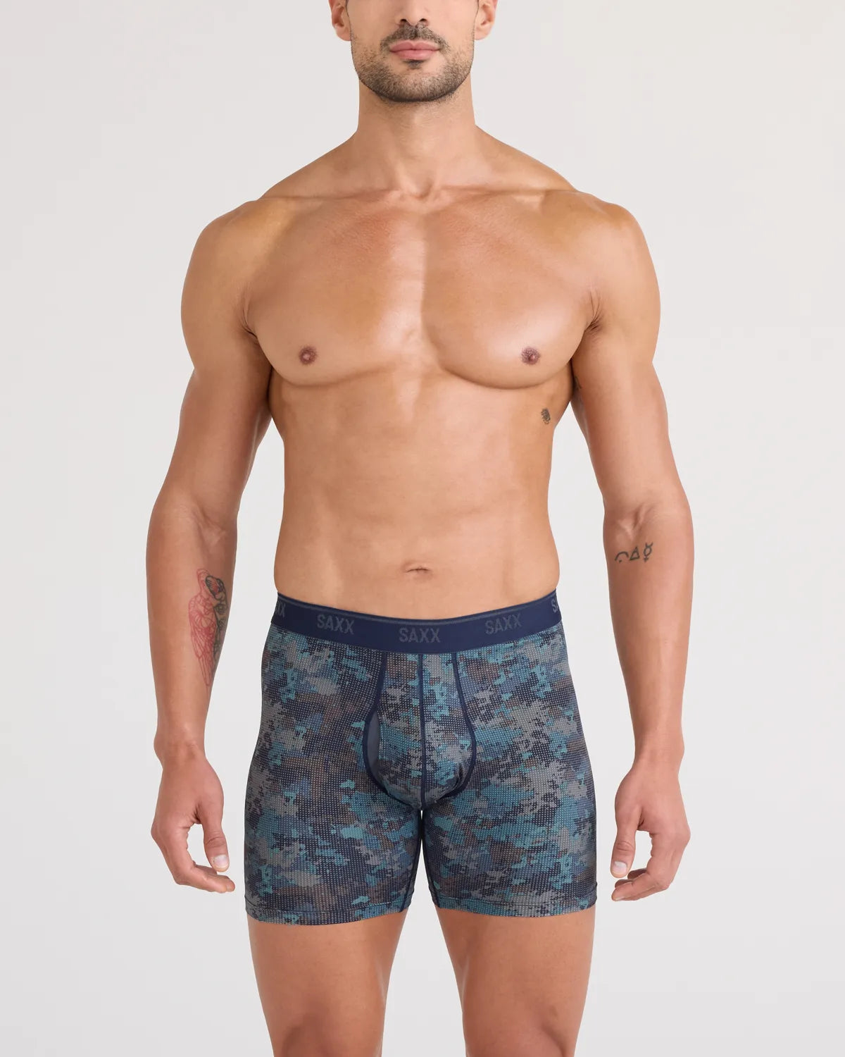 QUEST QUICK-DRY MESH BOXER BRIEF FLY 2PK MATRIX CAMO/BLACK