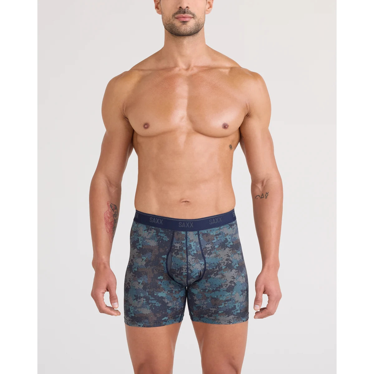QUEST QUICK-DRY MESH BOXER BRIEF FLY 2PK MATRIX CAMO/BLACK