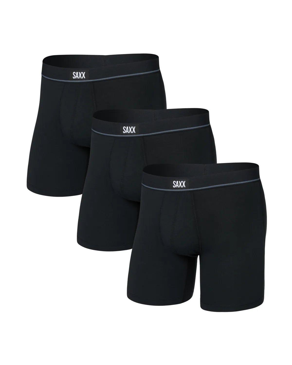ESSENTIAL COTTON BOXER BRIEF FLY 3PK BLACK