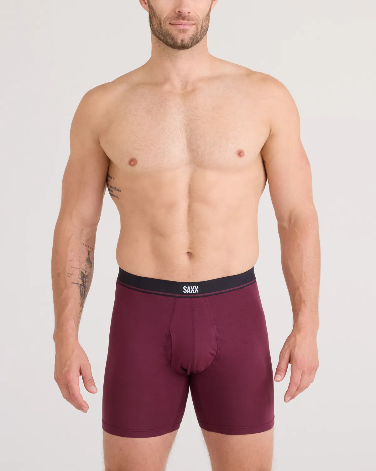 ESSENTIAL COTTON BOXER BRIEF FLY 3PK TRADEWINDS/INDIGO/MAROON