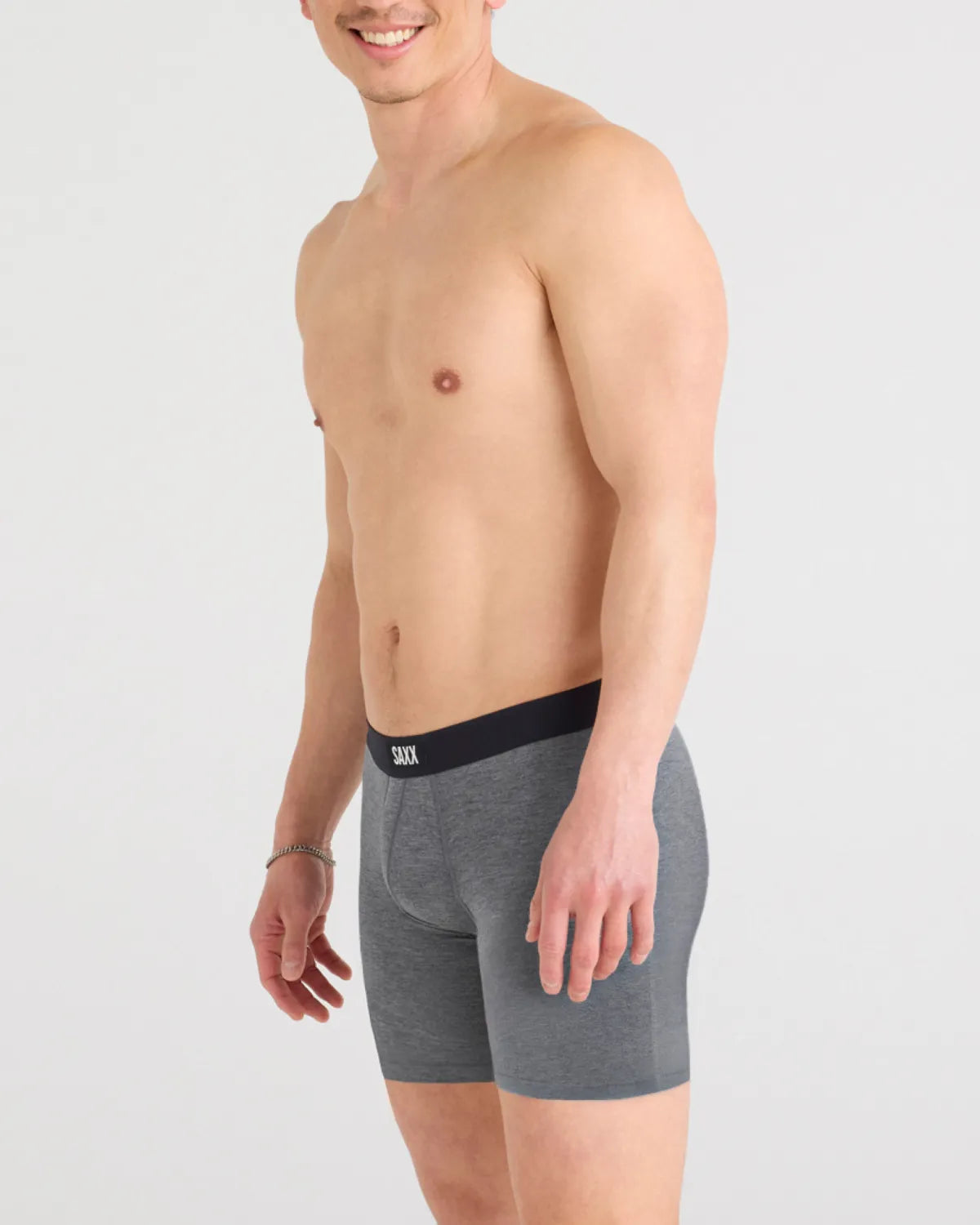 VIBE XTRA SOFT COMFORT BOXER BRIEF FLY DARK GREY HEATHER