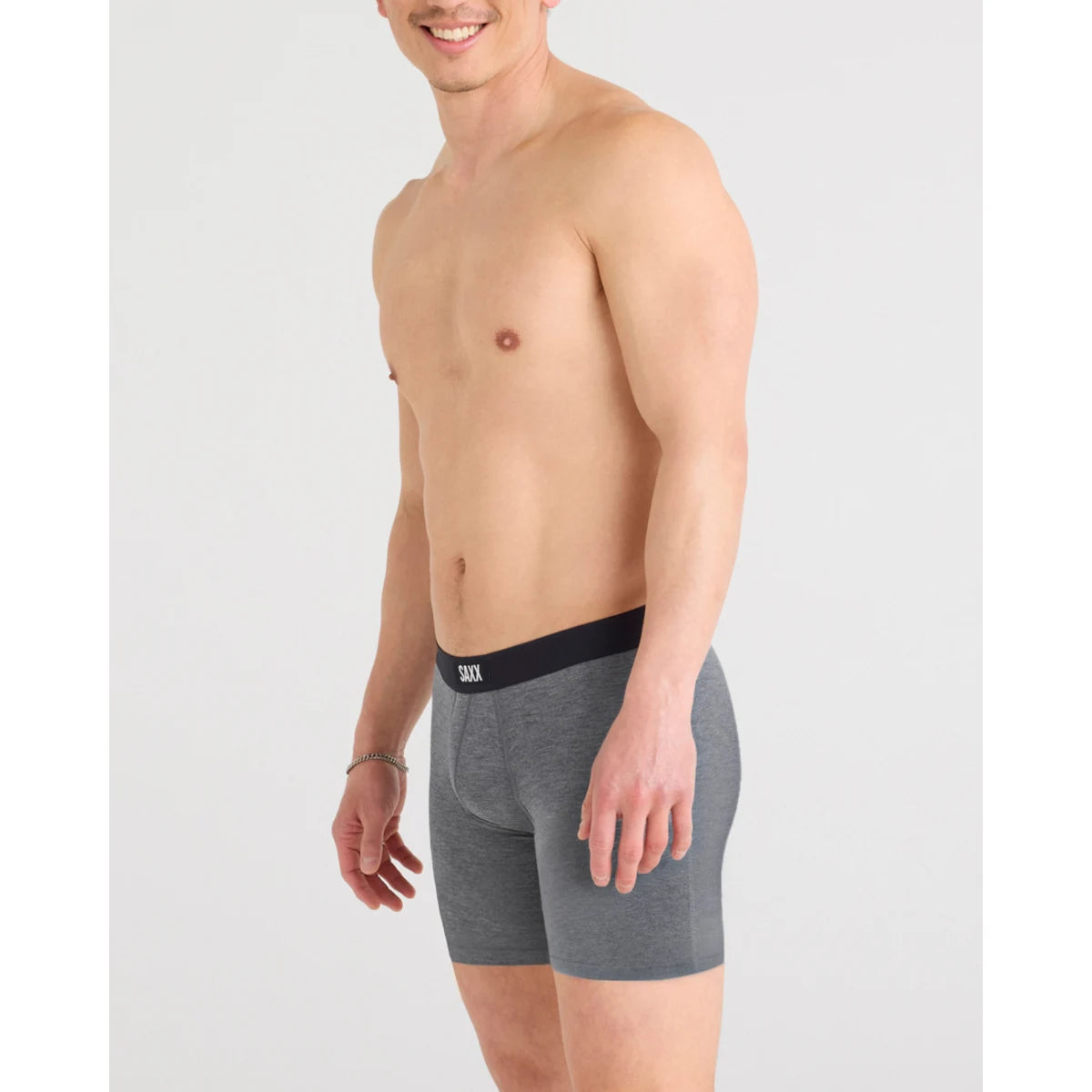 VIBE XTRA SOFT COMFORT BOXER BRIEF FLY DARK GREY HEATHER