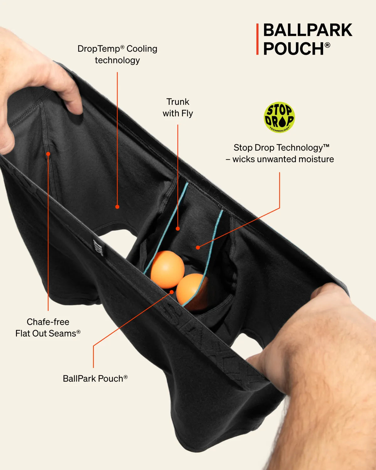 DROPTEMP COOLING COTTON TRUNK FLY 2PK DARK INK/BLACK