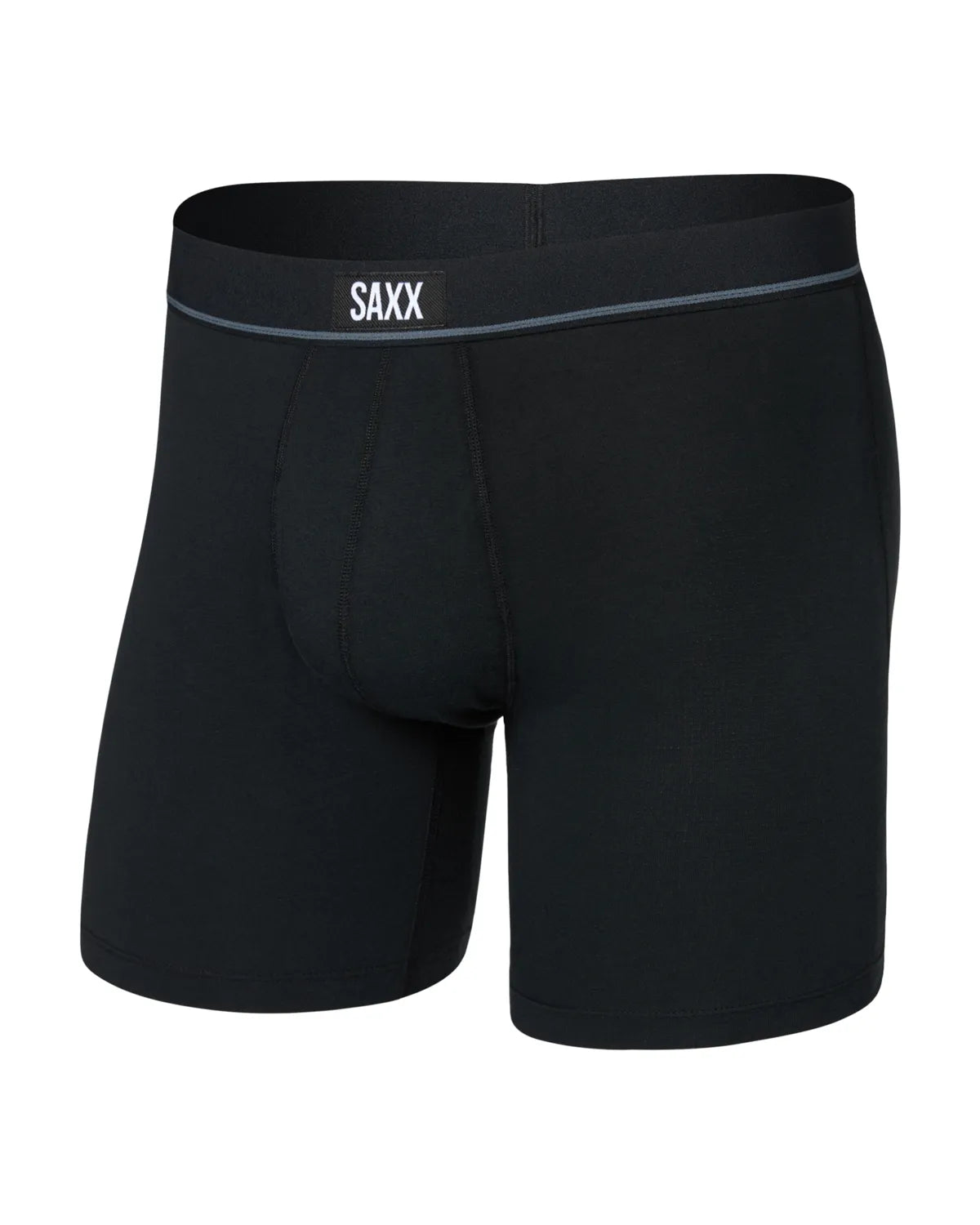 ESSENTIAL COTTON BOXER BRIEF FLY BLACK