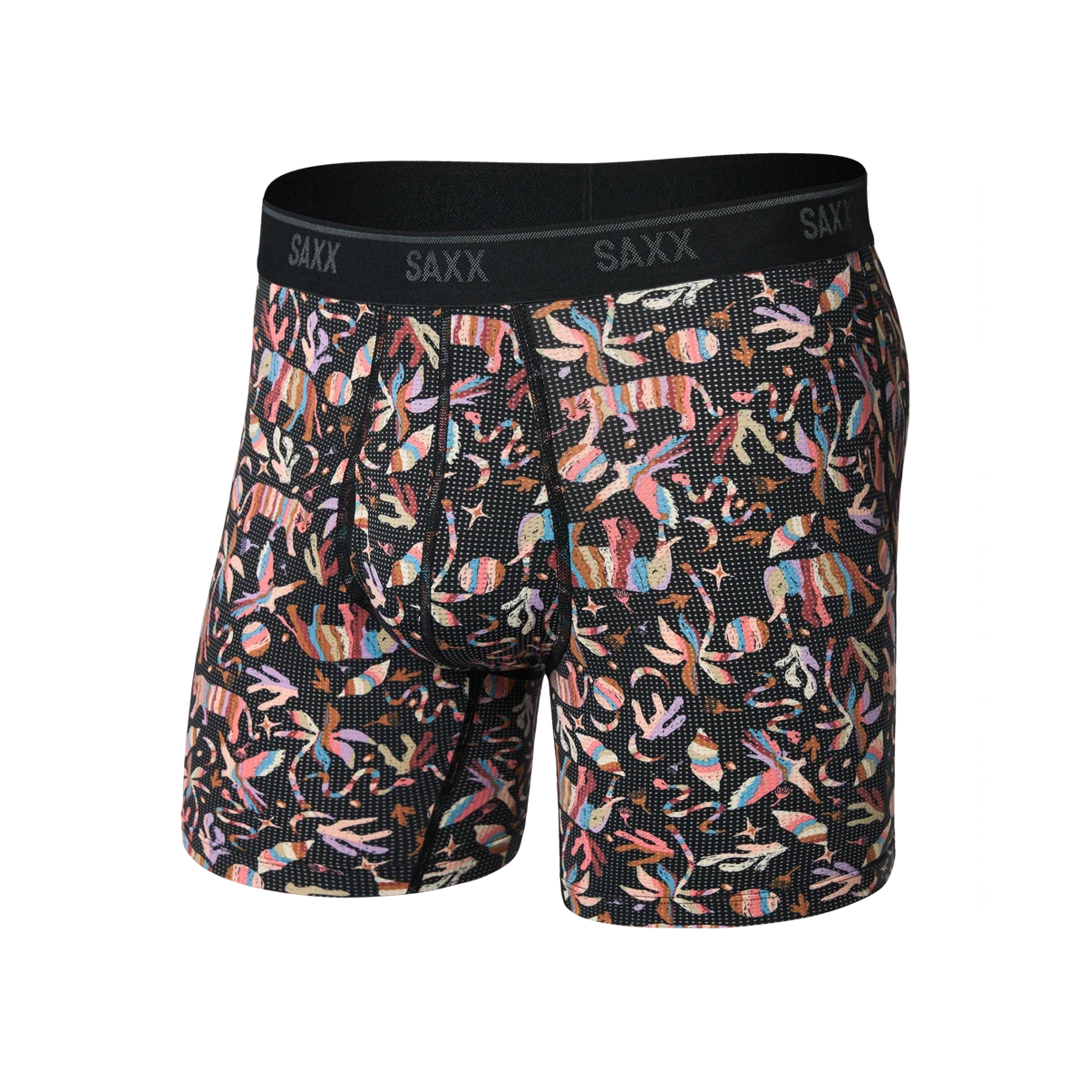 QUEST QUICK-DRY MESH BOXER BRIEF ADOBE ZOO-BLACK
