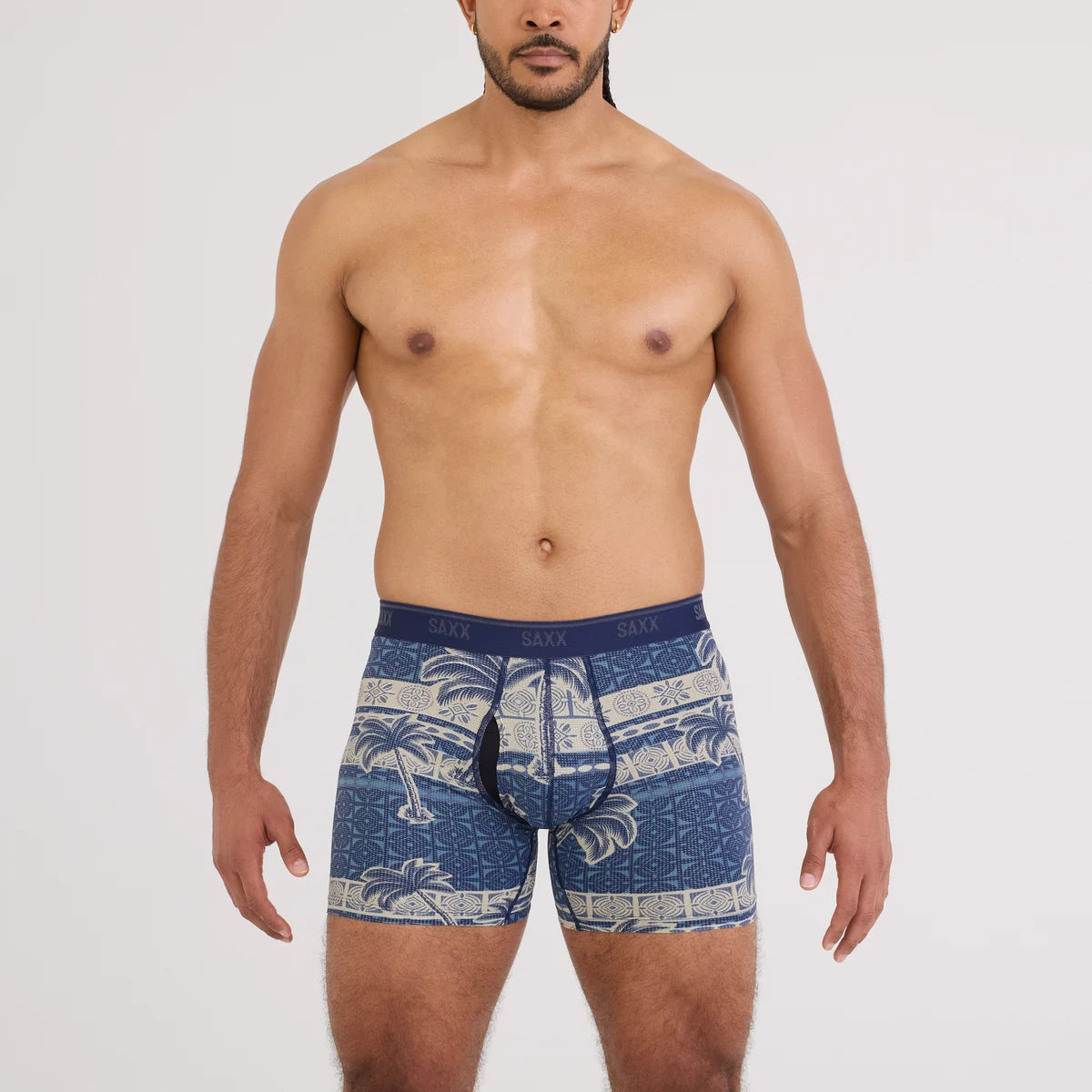 QUEST QUICK-DRY MESH BOXER BRIEF PALM GEO-STONE