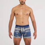 QUEST QUICK-DRY MESH BOXER BRIEF PALM GEO-STONE