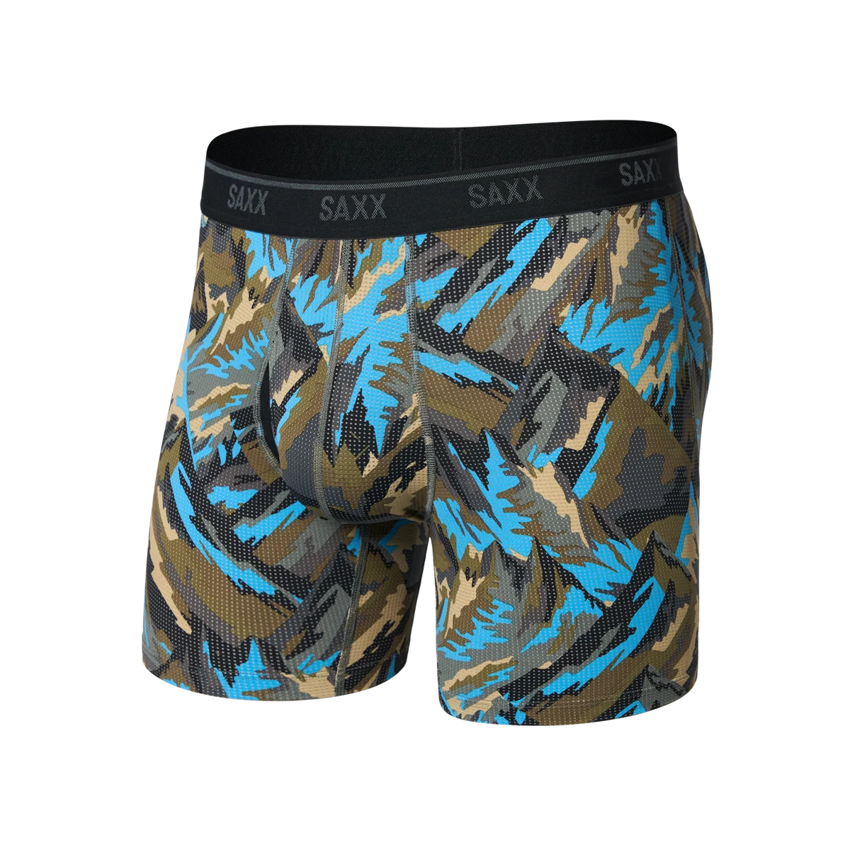 QUEST QUICK-DRY MESH BOXER BRIEF PEAKS-CARGO GREY