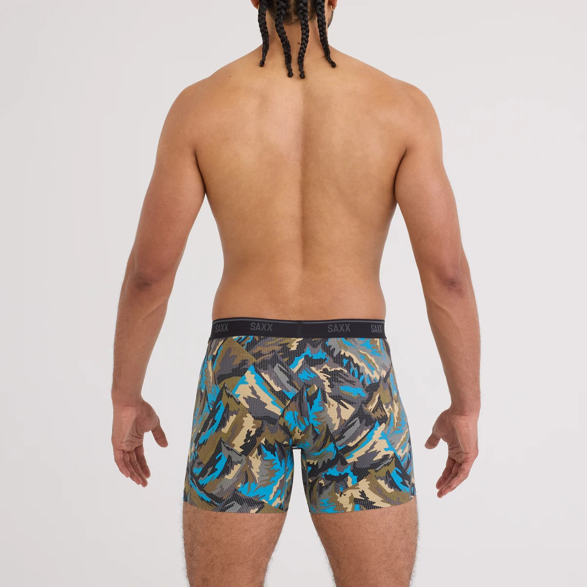 QUEST QUICK-DRY MESH BOXER BRIEF PEAKS-CARGO GREY