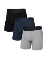 DROPTEMP COOLING COTTON BOXER BRIEF FLY 3PK DK GREY HTHR/DARK INK/BLK