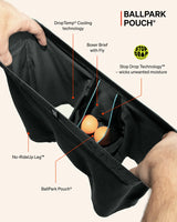 DROPTEMP COOLING COTTON BOXER BRIEF FLY BLACK